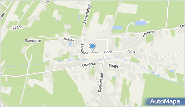 Glina gmina Celestynów, Zaciszna, mapa Glina gmina Celestynów