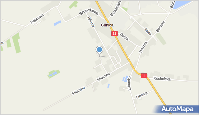 Glinica gmina Ciasna, Zacisze, mapa Glinica gmina Ciasna