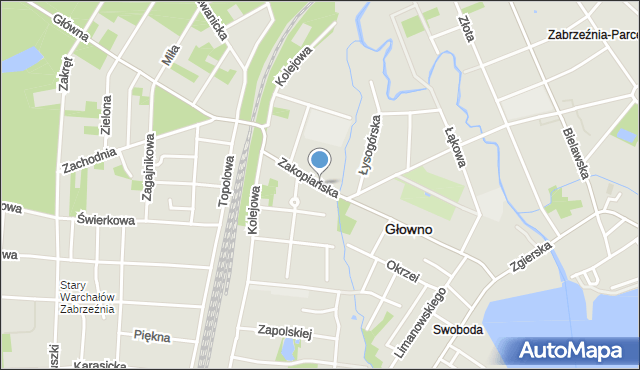 Głowno, Zakopiańska, mapa Głowno