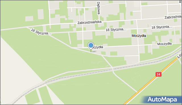 Głowno, Zamiejska, mapa Głowno