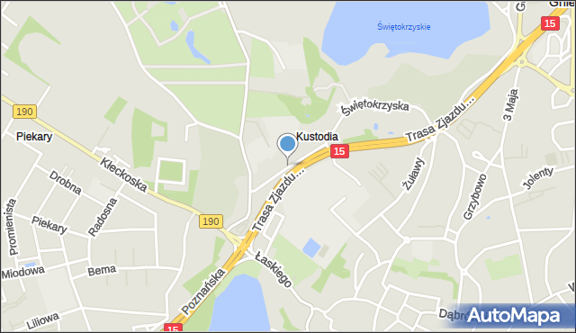 Gniezno, Żabia, mapa Gniezna