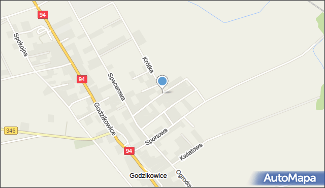 Godzikowice, Zaciszna, mapa Godzikowice