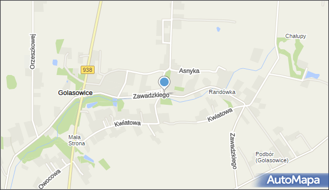 Golasowice, Zawadzkiego, mapa Golasowice