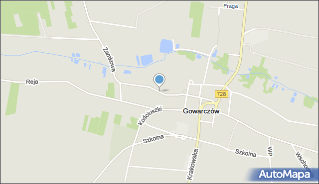 Gowarczów, Zamkowa, mapa Gowarczów