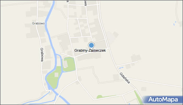 Grabiny-Zameczek, Zamkowa, mapa Grabiny-Zameczek
