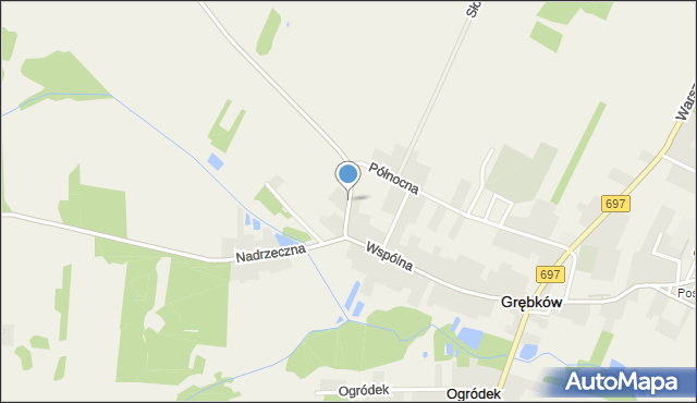 Grębków, Zachodnia, mapa Grębków