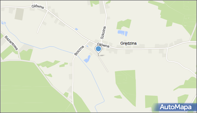 Grędzina, Zaciszna, mapa Grędzina