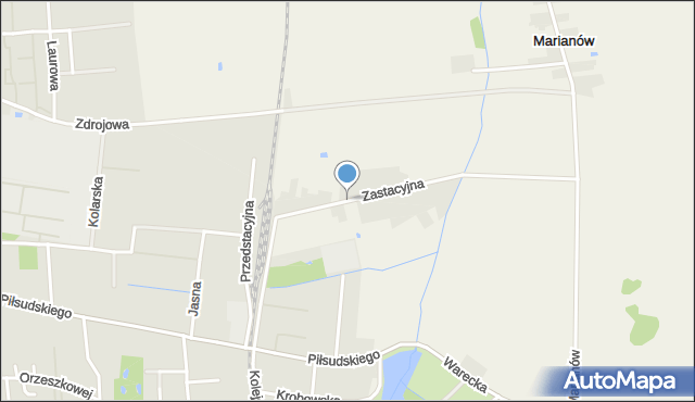 Grójec, Zastacyjna, mapa Grójec