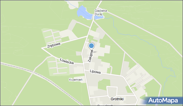 Grotniki gmina Zgierz, Zakątna, mapa Grotniki gmina Zgierz