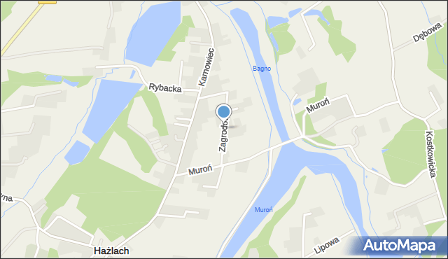 Hażlach, Zagrodowa, mapa Hażlach