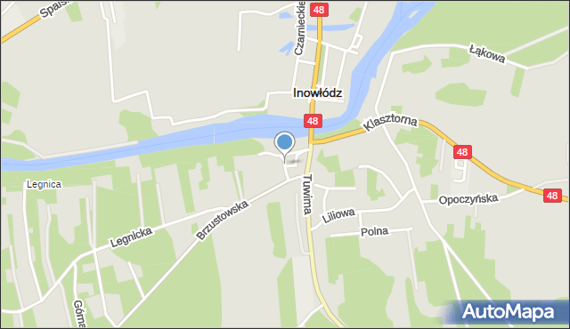 Inowłódz, Zakątna, mapa Inowłódz