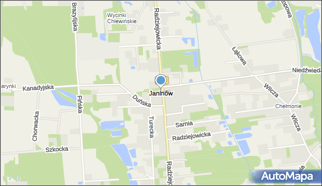 Janinów gmina Kraków, Zalesie Barcińskie, mapa Janinów gmina Kraków