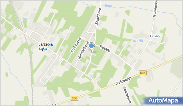 Jarzębia Łąka, Zajazdowa, mapa Jarzębia Łąka