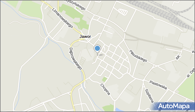 Jawor, Zamkowa, mapa Jawor