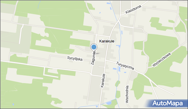 Karakule, Zagumienna, mapa Karakule