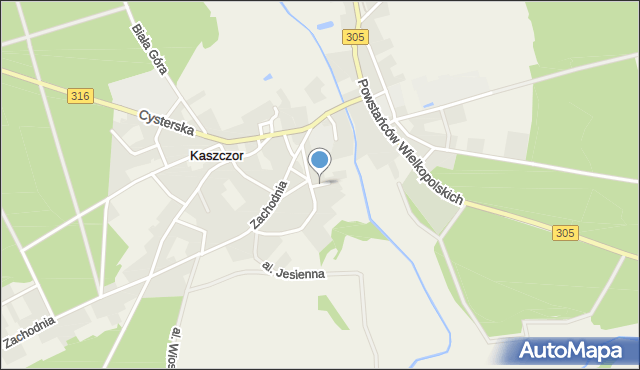 Kaszczor, Zakątek, mapa Kaszczor