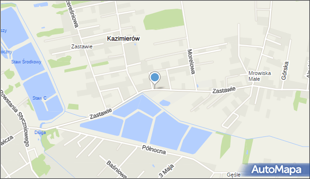 Kazimierów gmina Halinów, Zastawie, mapa Kazimierów gmina Halinów