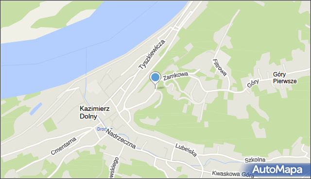 Kazimierz Dolny, Zamkowa, mapa Kazimierz Dolny