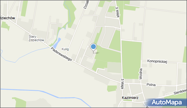 Kazimierz gmina Lutomiersk, Zachodnia, mapa Kazimierz gmina Lutomiersk