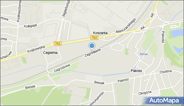 Kielce, Zagrodowa, mapa Kielc