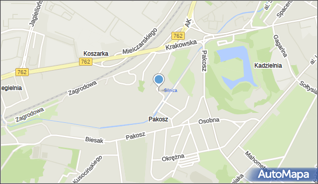 Kielce, Zakręt, mapa Kielc