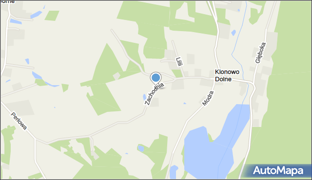 Klonowo Dolne, Zachodnia, mapa Klonowo Dolne