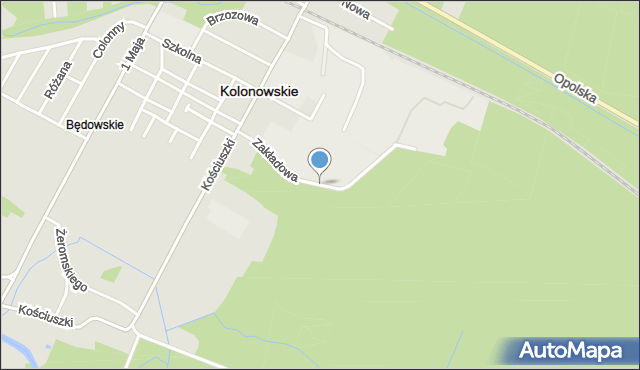 Kolonowskie, Zakładowa, mapa Kolonowskie