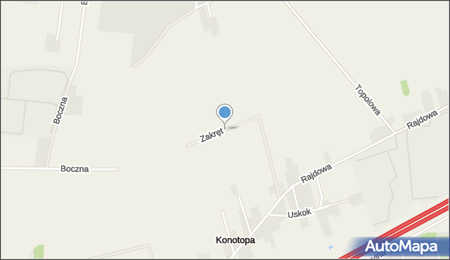 Konotopa gmina Ożarów Mazowiecki, Zakręt, mapa Konotopa gmina Ożarów Mazowiecki