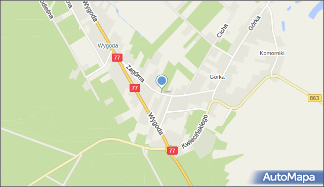 Kopki gmina Rudnik nad Sanem, Zagórna, mapa Kopki gmina Rudnik nad Sanem