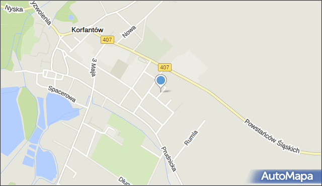 Korfantów, Zapolskiej Gabrieli, mapa Korfantów