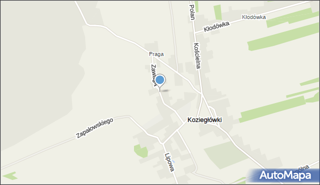 Koziegłówki, Zawagą, mapa Koziegłówki