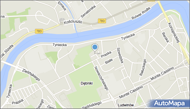 Kraków, Zagonów, mapa Krakowa