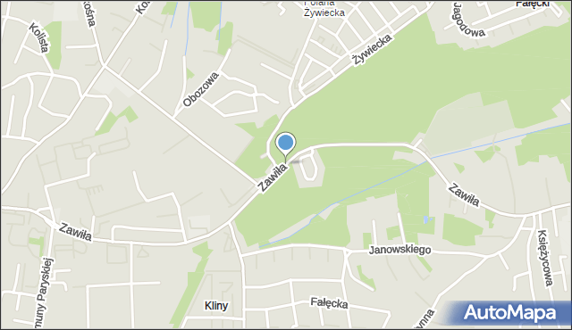 Kraków, Zawiła, mapa Krakowa