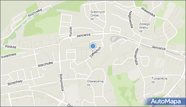 Kraków, Załuskich Andrzeja i Józefa, mapa Krakowa