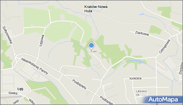 Kraków, Zapusta, mapa Krakowa