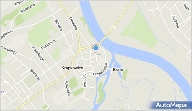 Krapkowice, Zamkowa, mapa Krapkowice
