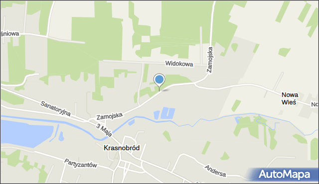 Krasnobród, Zamojska, mapa Krasnobród