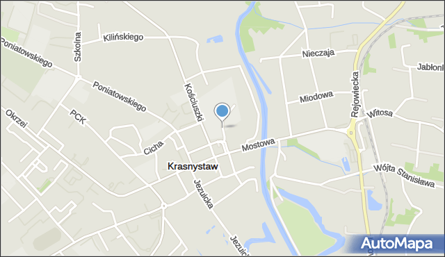 Krasnystaw, Zamkowa, mapa Krasnystaw