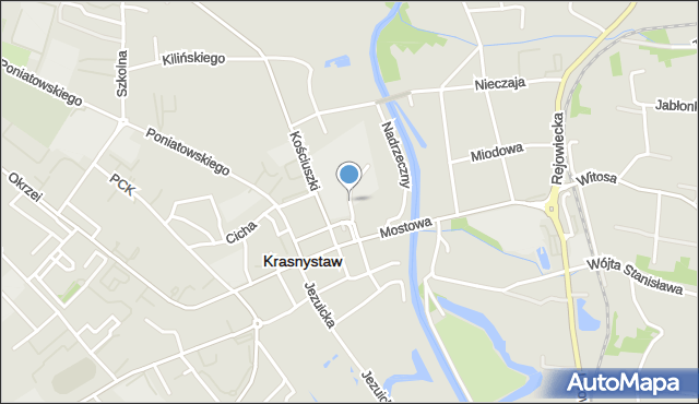 Krasnystaw, Zamkowa, mapa Krasnystaw