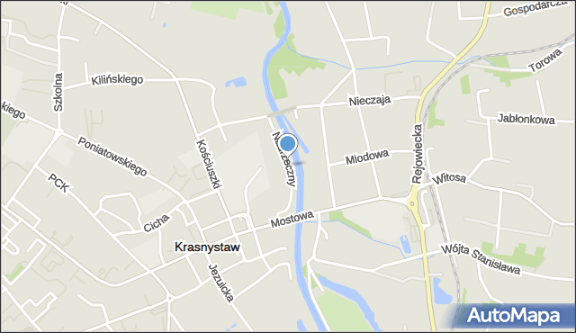 Krasnystaw, Zaułek Nadrzeczny, mapa Krasnystaw