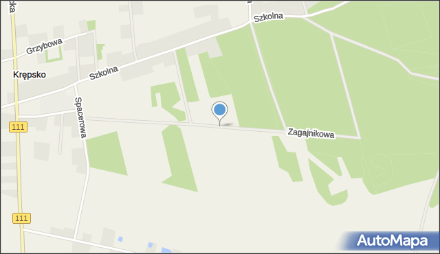 Krępsko gmina Goleniów, Zagajnikowa, mapa Krępsko gmina Goleniów