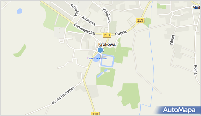 Krokowa, Zamkowa, mapa Krokowa