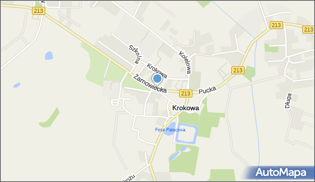 Krokowa, Żarnowiecka, mapa Krokowa