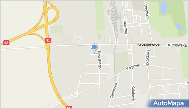 Krośniewice, Zachodnia, mapa Krośniewice