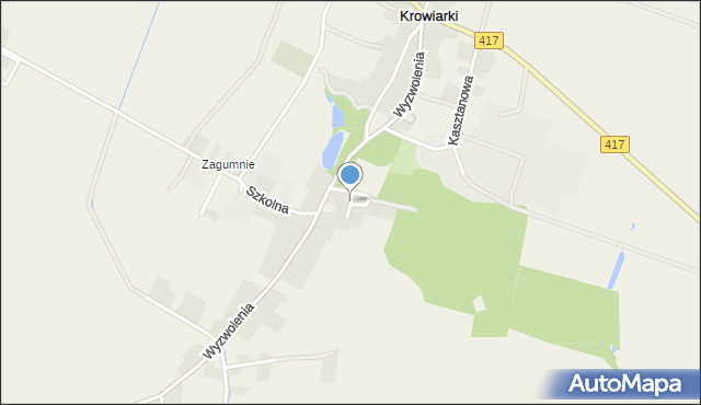 Krowiarki, Zamkowa, mapa Krowiarki