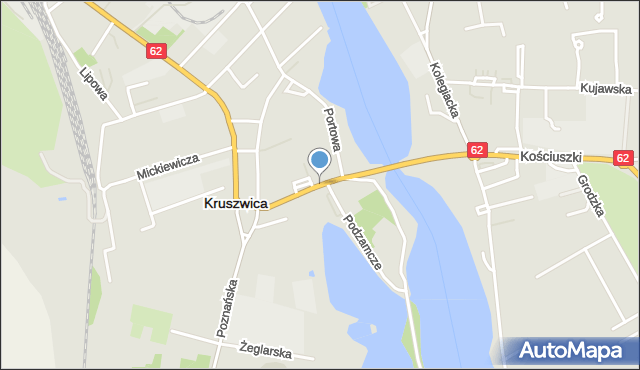 Kruszwica, Zamkowa, mapa Kruszwica