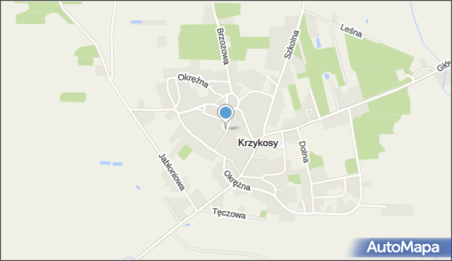 Krzykosy powiat średzki, Zacisze, mapa Krzykosy powiat średzki