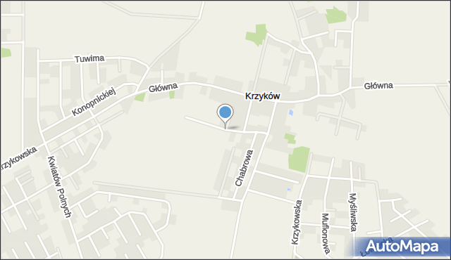 Krzyków gmina Czernica, Zachodnia, mapa Krzyków gmina Czernica