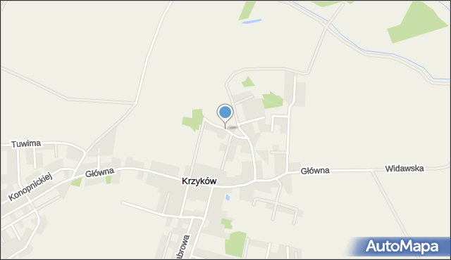 Krzyków gmina Czernica, Zagrodowa, mapa Krzyków gmina Czernica