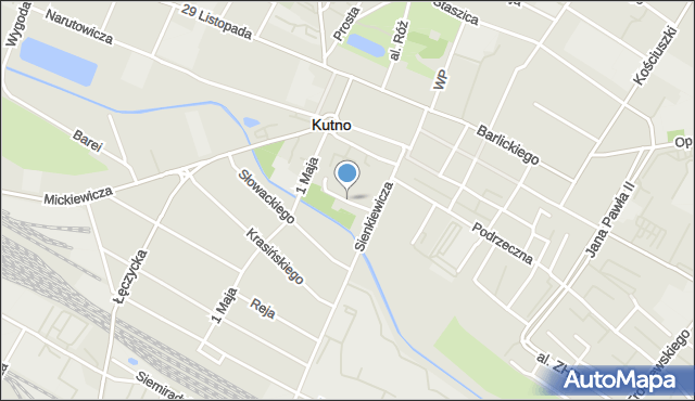 Kutno, Zamkowa, mapa Kutno